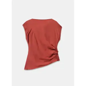 Mint Velvet Red Satin Ruched Top